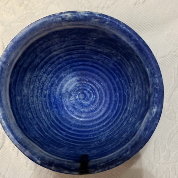 McCarty pottery cobalt blue ball 4 1/4”diameter 2 3/4”deep.MS mud from the Delta - Picture 2 of 4